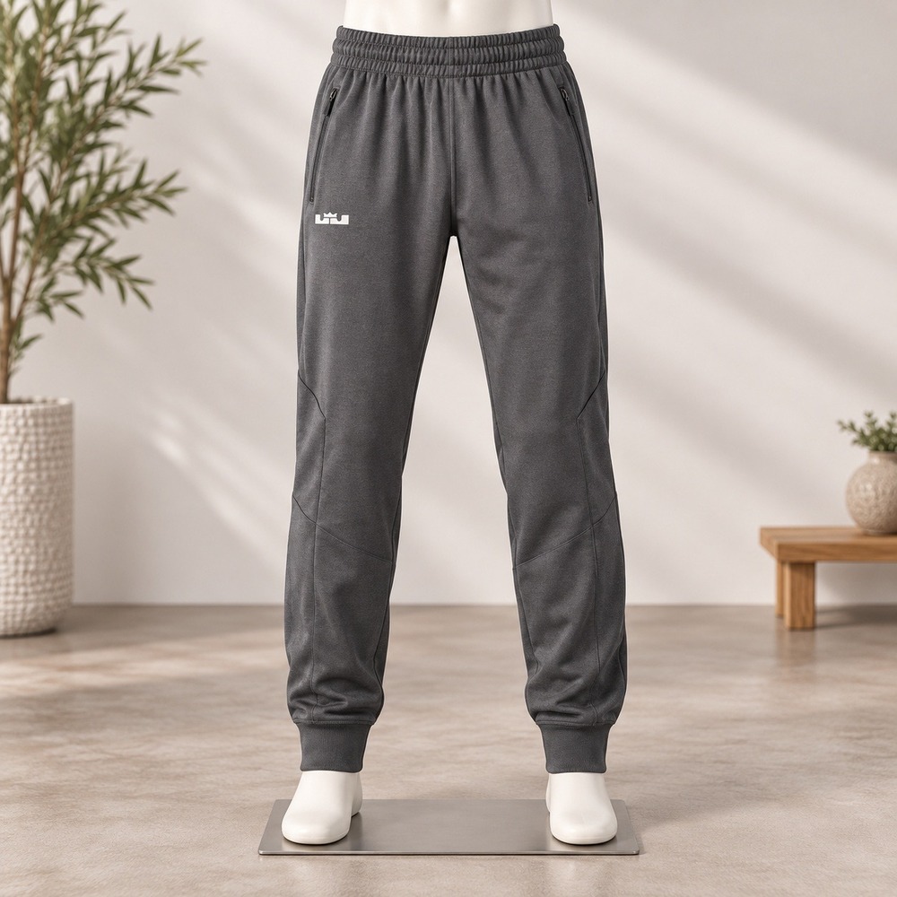 Nike LeBron James Dri-FIT Joggers Mens L Gray Zipper Pocket Athletic Sweatpants